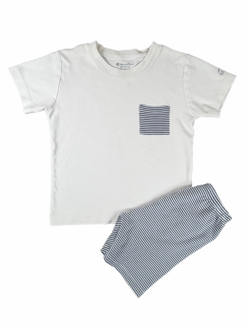 BABYCOTTONS Stripes Short Tee and Shorts Pajama Set - 3